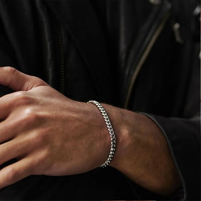 Vnox Wolesale 3-11mm Chunky Miami Curb Chain Bracelet for Men, Stainless Steel Cuban Link Chain Wristband Classic Punk Heavy