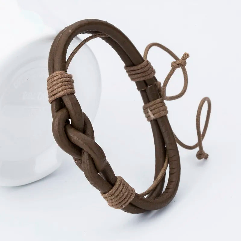 XQNI Fashion Charm Leather Bracelets For Women Popular Alloy Bangle DIY Handmade Cross Bracelets For Birthday Party Jewelry Gift