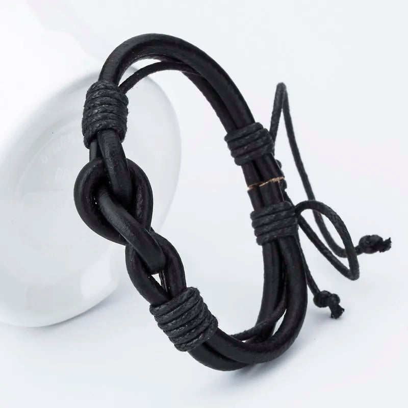 XQNI Fashion Charm Leather Bracelets For Women Popular Alloy Bangle DIY Handmade Cross Bracelets For Birthday Party Jewelry Gift