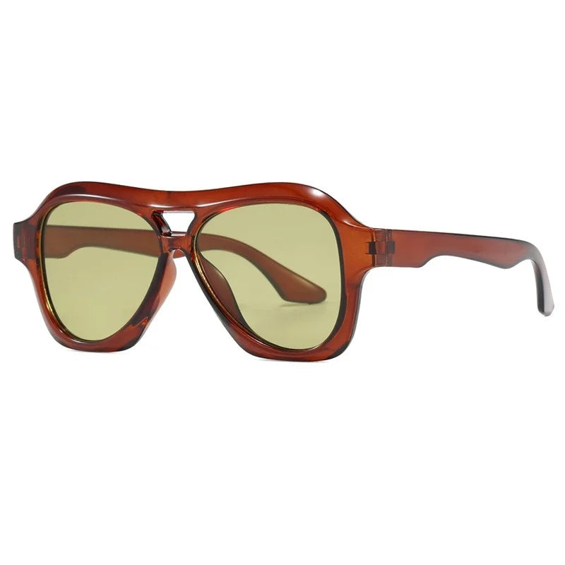 Retro Double Beam Sunglasses Women Brand Designer Glasses New Ins Fashion Personalized Gradient Eyewear Men Eyeglasses UV400