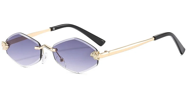 Frameless Rhombus Personalized Women's Sunglasses,Elegant And Versatile Classic Sunglasses Luxury And High-End Sunglasses UV400.