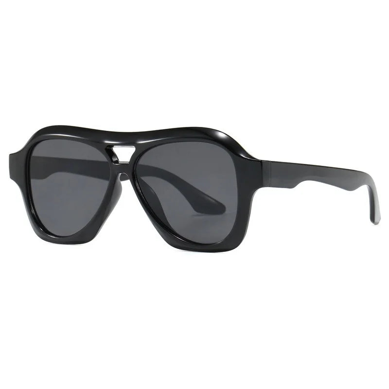 Retro Double Beam Sunglasses Women Brand Designer Glasses New Ins Fashion Personalized Gradient Eyewear Men Eyeglasses UV400