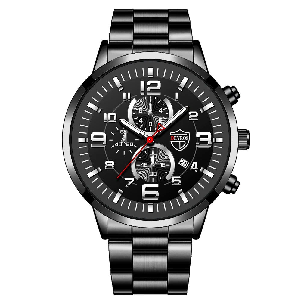 2023 Brand Men's Watches Luxury Stainless Steel Quartz Watch Man Leather Calendar Sports Wristwatch Luminous Clock reloj hombre