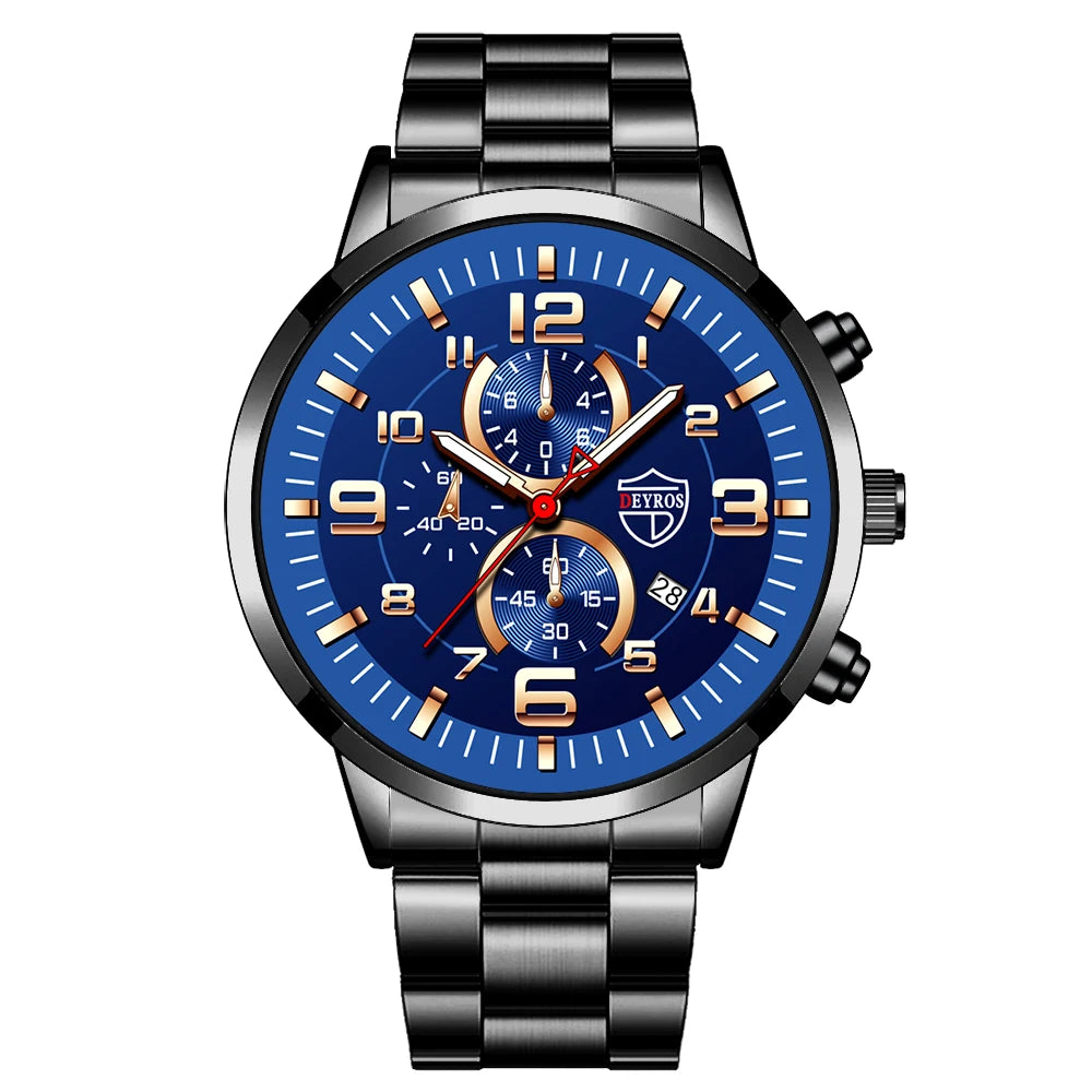 2023 Brand Men's Watches Luxury Stainless Steel Quartz Watch Man Leather Calendar Sports Wristwatch Luminous Clock reloj hombre