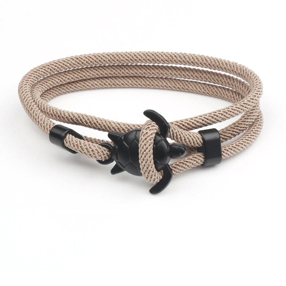Male Simple Fashion Sea Turtle Rope Bracelet High Quality Milan Line Pure Hand Knitting Bracelets For Men Wristband Jewelry Gift