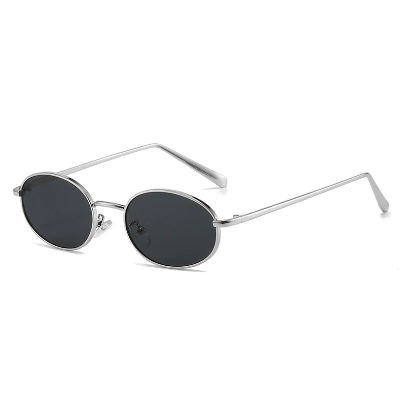 SHAUNA Retro Small Oval Metal Frame Women Sunglasses UV400 Men Punk Sun Glasses