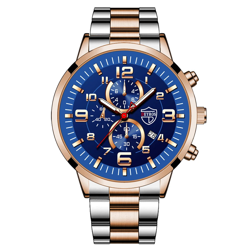 2023 Brand Men's Watches Luxury Stainless Steel Quartz Watch Man Leather Calendar Sports Wristwatch Luminous Clock reloj hombre