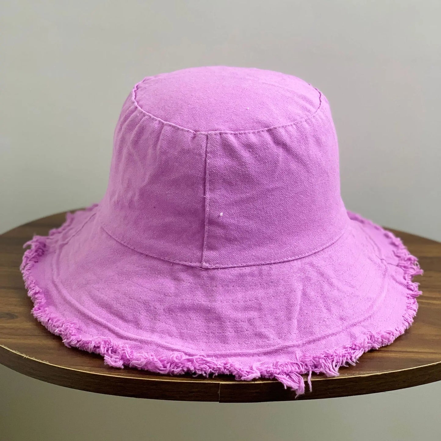 Cotton Fringed Bucket Hat Soft Fisherman Cap Aluminum Wire Shape Water Wash Women's Four Seasons Solid Outing Basin Hat