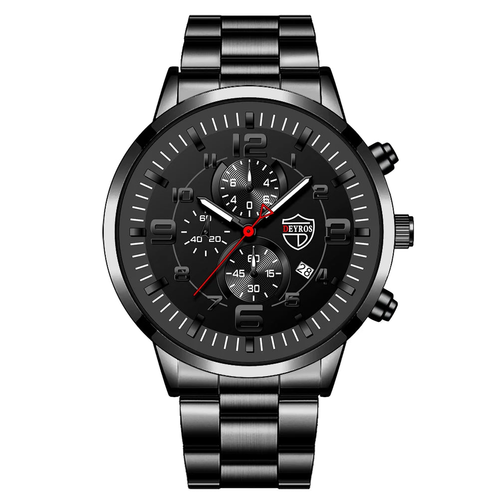 2023 Brand Men's Watches Luxury Stainless Steel Quartz Watch Man Leather Calendar Sports Wristwatch Luminous Clock reloj hombre
