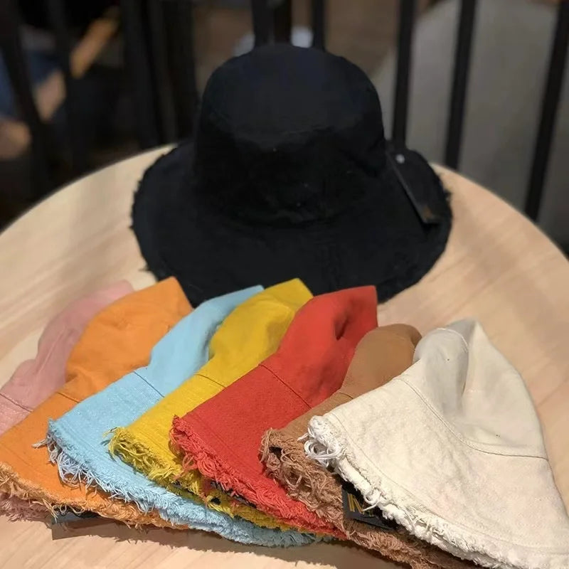 Fashion Foldable Burrs Bucket Hat for Women Men Beach Sun Visor UV Protection UPF 50+ Sun Hat Summer Large Wide Brim Panama Bob