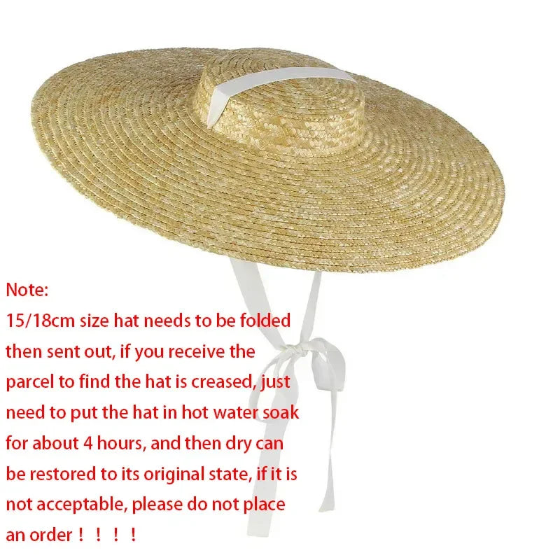 Wide Brim Straw Hat for Women Summer Woven SunHat Oversized Brim Beach Hat Holiday Children Summer Casual Sun Visor Caps