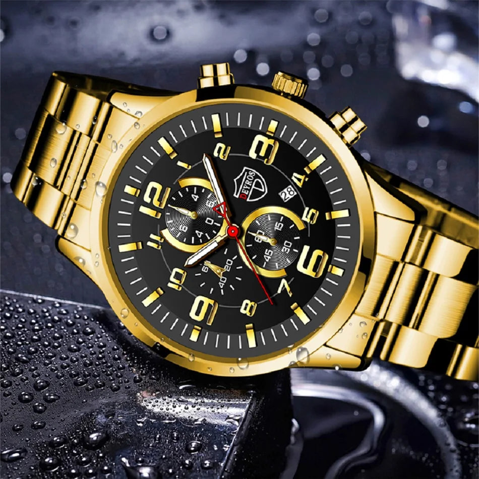 2023 Brand Men's Watches Luxury Stainless Steel Quartz Watch Man Leather Calendar Sports Wristwatch Luminous Clock reloj hombre