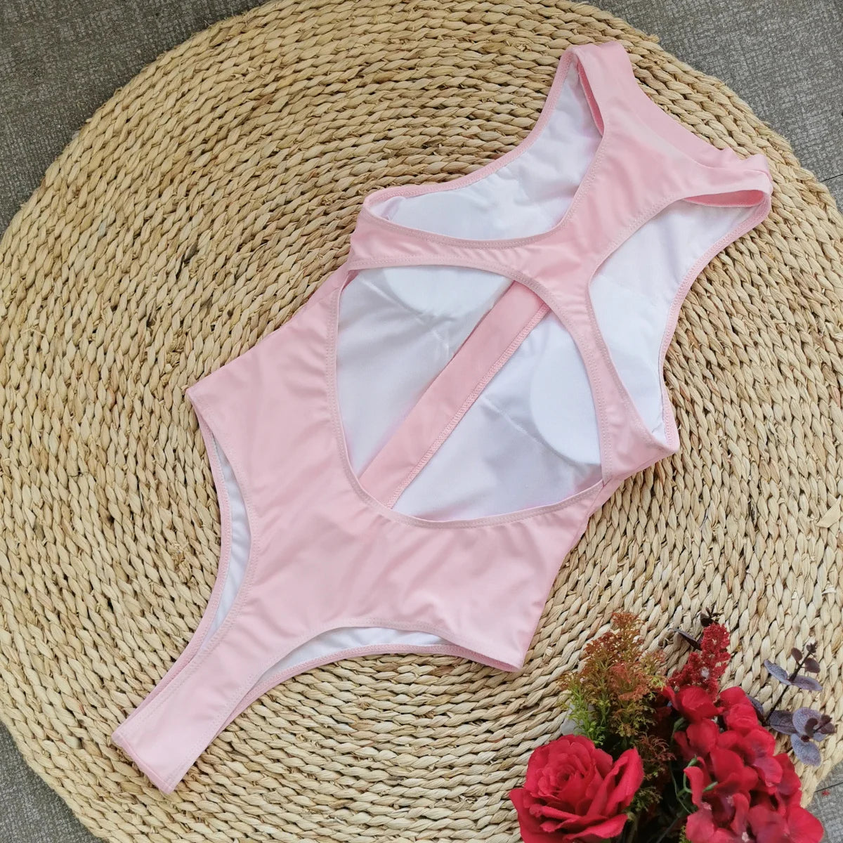 2025 New Printed One-piece Swimsuit Classic Printed Lace Up Swimsuit Women's Push Up Flower One-piece Suit Beach Wear For Female