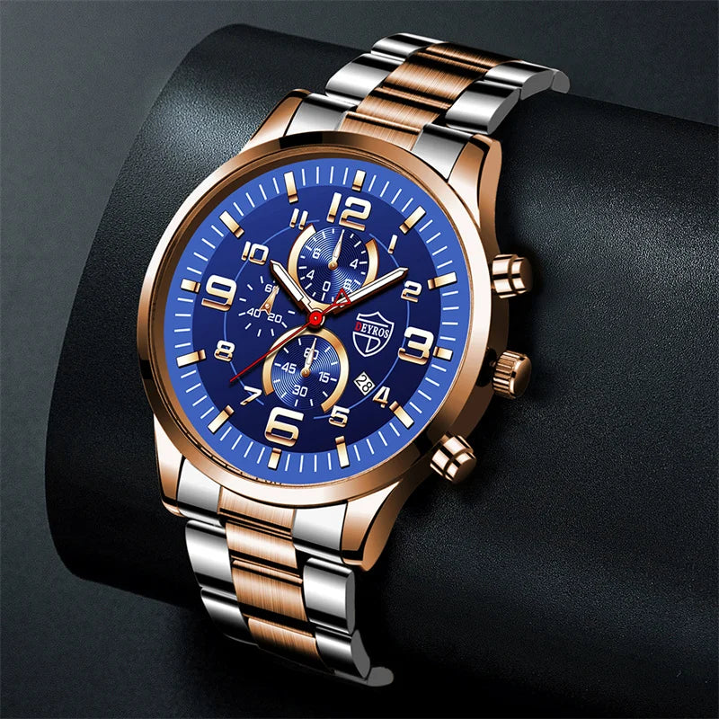 2023 Brand Men's Watches Luxury Stainless Steel Quartz Watch Man Leather Calendar Sports Wristwatch Luminous Clock reloj hombre