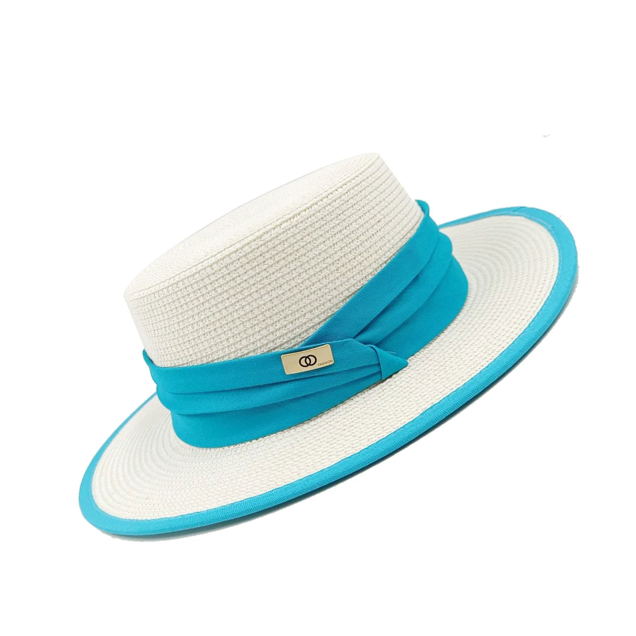 Women's Hat Bee Summer Straw Hat Flat Top Men's and Women's Straw Hat Sun Hat Beach Hat Rose Red Flat Top Straw Hat 골프모자