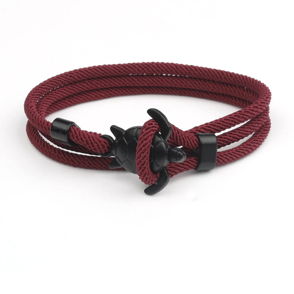 Male Simple Fashion Sea Turtle Rope Bracelet High Quality Milan Line Pure Hand Knitting Bracelets For Men Wristband Jewelry Gift