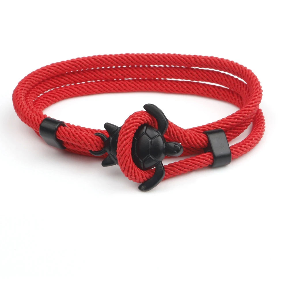 Male Simple Fashion Sea Turtle Rope Bracelet High Quality Milan Line Pure Hand Knitting Bracelets For Men Wristband Jewelry Gift