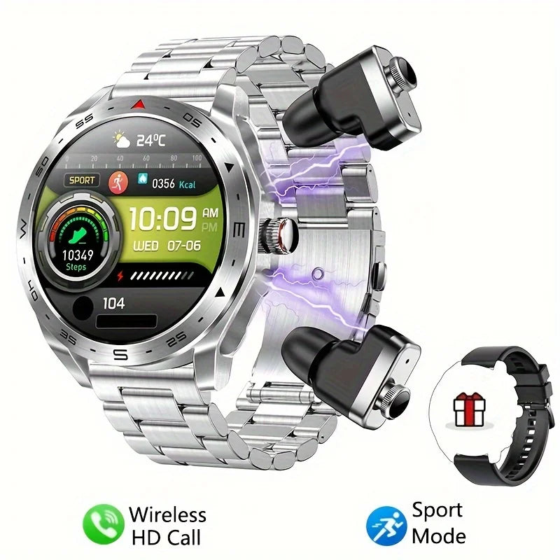 2024 New Smart Watch TWS 2-in-1 Bluetooth Earphones HIFI 9D Sound Quality Bluetooth Call For Men and Women Sports Smartwatches