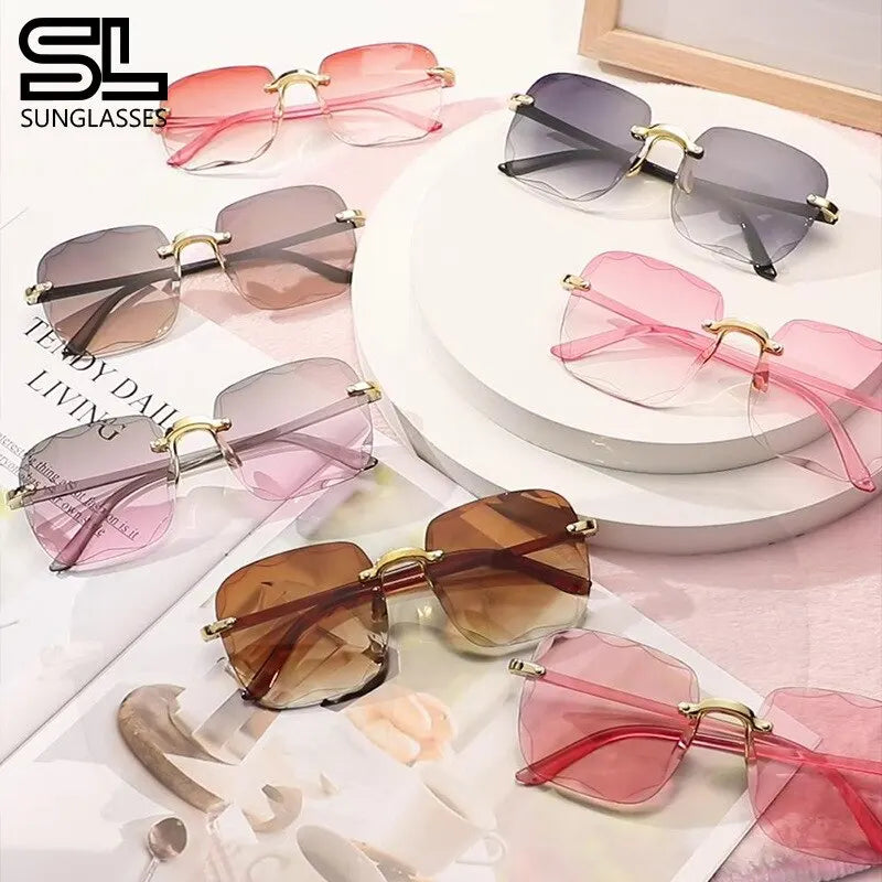 Square Frameless Classic Gradient Women Sunglasses