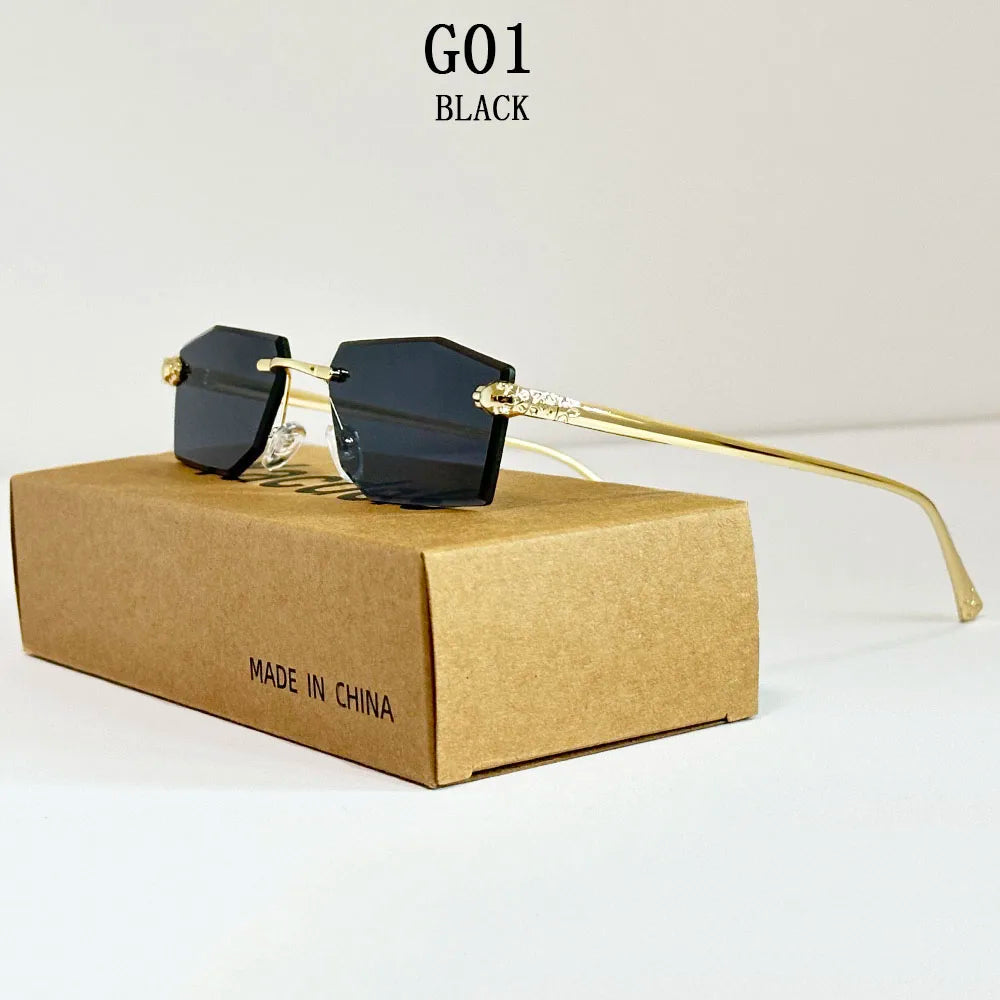 New In Rimless Sunglasses Women 2025 Trendy Fashion Glasses Sunscreen Shades Luxe Femme Lentes De Sol Mujer Lunette Soleil Femme