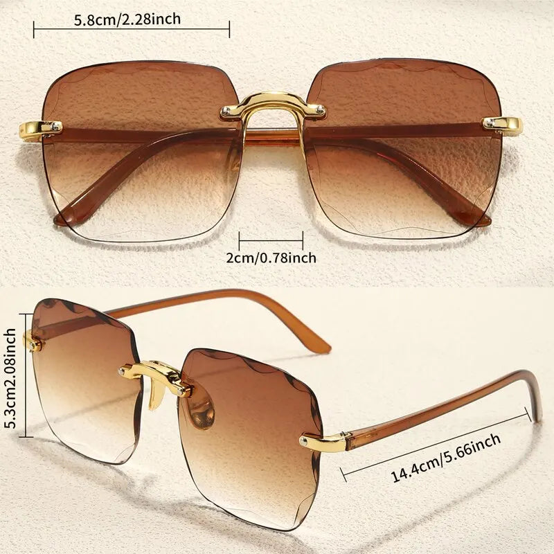 Square Frameless Classic Gradient Women Sunglasses