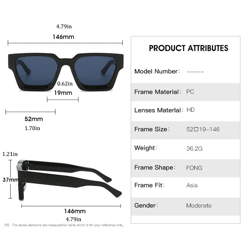 Steampunk Square Sunglasses Men Luxury Brand Designer Retro Punk Sun Glasses Male Unisex Ins Popular Shades Eyewear