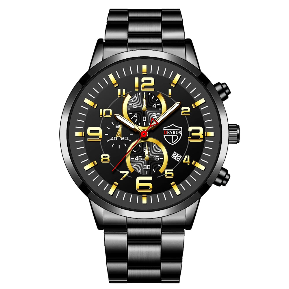 2023 Brand Men's Watches Luxury Stainless Steel Quartz Watch Man Leather Calendar Sports Wristwatch Luminous Clock reloj hombre