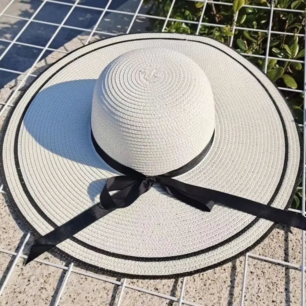 Lady Straw Hat Summer Women Anti-UV Women Beach Hat Wide Brim Cap Sunshade Lady Straw Hat Fishing Outdoor Wide Brim Cap