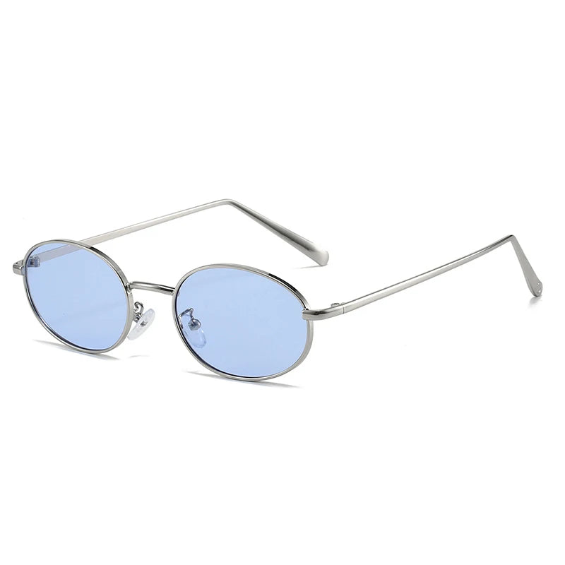 SHAUNA Retro Small Oval Metal Frame Women Sunglasses UV400 Men Punk Sun Glasses