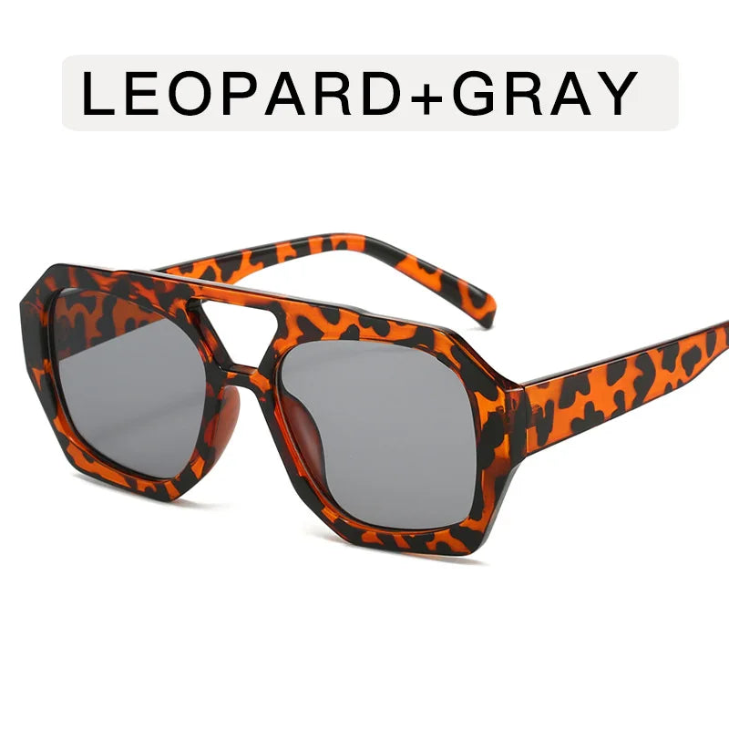 Small Frame Irregular Sunglasses Woman Brand Designer Fashion Luxury Sun Glasses Female Vintage Hollow Leopard Oculos De Sol