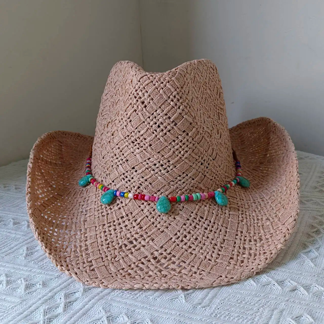 Lake Blue Cowboy Straw Hat 2023 Western Cowboy Sun Hat Spring Knight Hat Unisex Jazz Hat Summer Wide brimmed Hat sombrero hombre