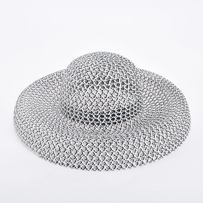 Women's Hat Bee Summer Straw Hat Flat Top Men's and Women's Straw Hat Sun Hat Beach Hat Rose Red Flat Top Straw Hat 골프모자