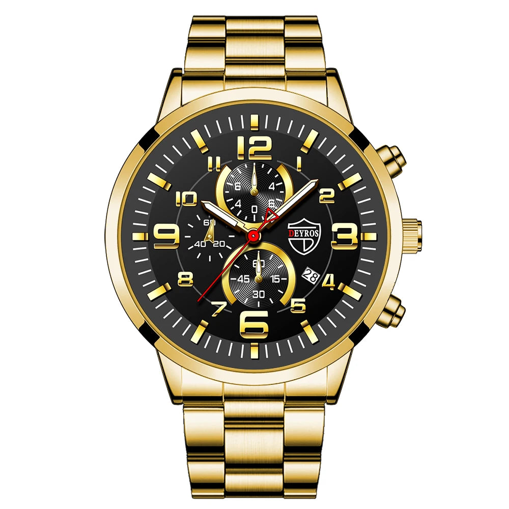 2023 Brand Men's Watches Luxury Stainless Steel Quartz Watch Man Leather Calendar Sports Wristwatch Luminous Clock reloj hombre