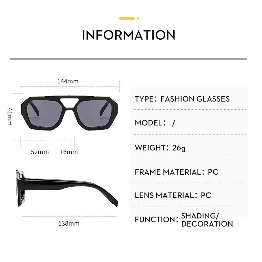 Retro Double Bridges Women's Sunglasses Big Frame Leopard Brown Gradient Eyewear Fashion Luxury Designer Sun Glasses Men Shades