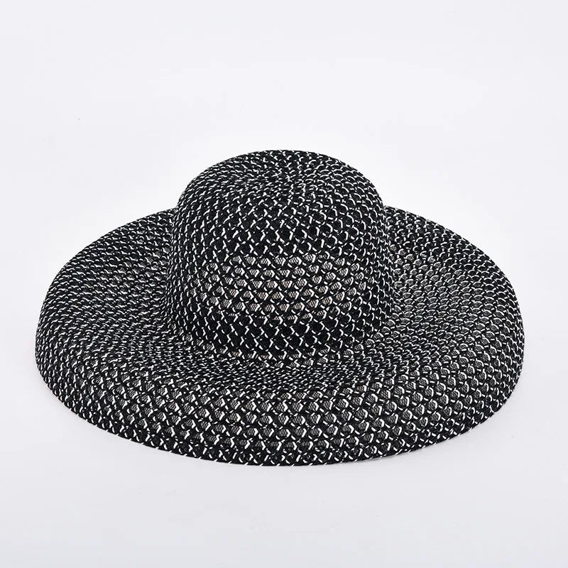 Women's Hat Bee Summer Straw Hat Flat Top Men's and Women's Straw Hat Sun Hat Beach Hat Rose Red Flat Top Straw Hat 골프모자