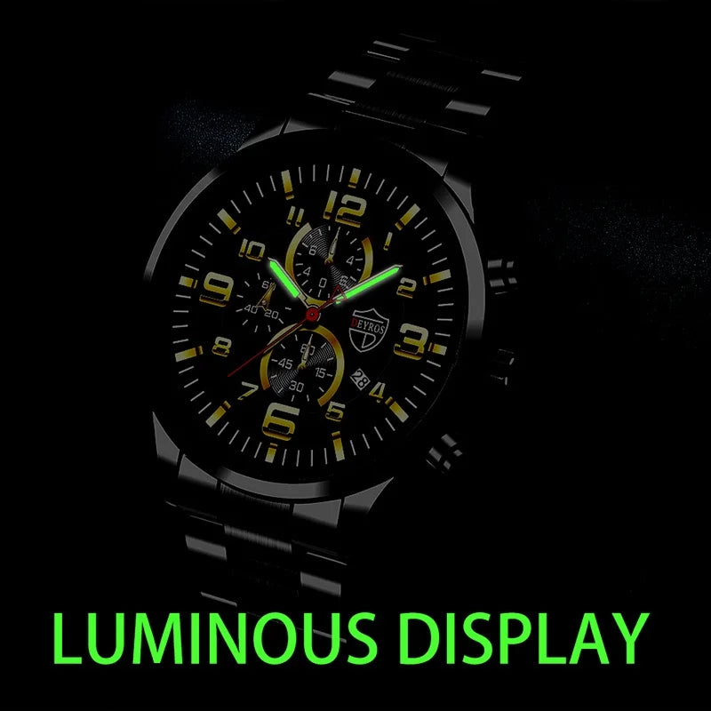 2023 Brand Men's Watches Luxury Stainless Steel Quartz Watch Man Leather Calendar Sports Wristwatch Luminous Clock reloj hombre