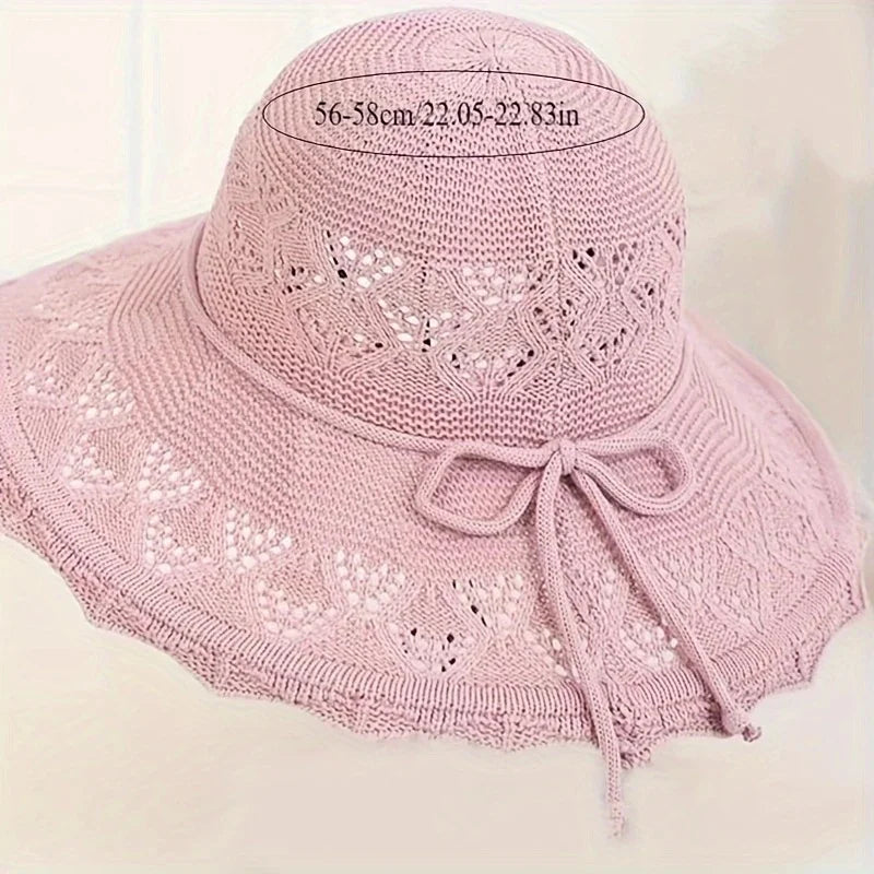 Elegant Wide Brim Sun Hat for Women - UPF 50+ Beach & Travel Hat, Breathable UV Protection Summer Hat Sunshade Accessories