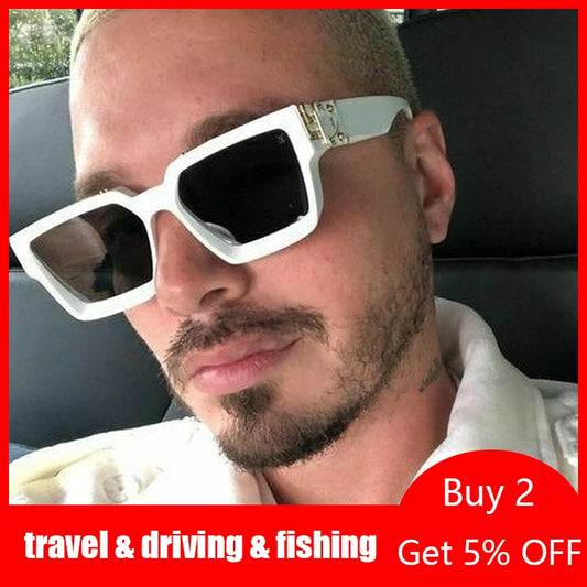 Large Frame Square Sunglasses Men Luxury Brand Designer Oversized White Shades For Women Vintage Gradient Sun Glasses UV400