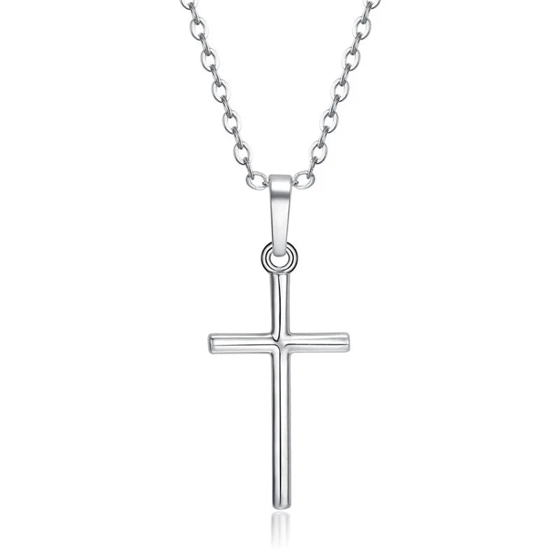 Fashion  Cross Pendants dropshipping Golden Silver  Color Crystal Jesus Cross Pendant Necklace Jewelry For Men/Women Wholesale