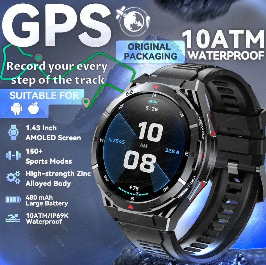 2025 New for HUAWEI Original Premium GPS SmartWatch Ultra HD AMOLED Display Built-in GPS BT Call 10ATM Waterproof Smart Bracelet
