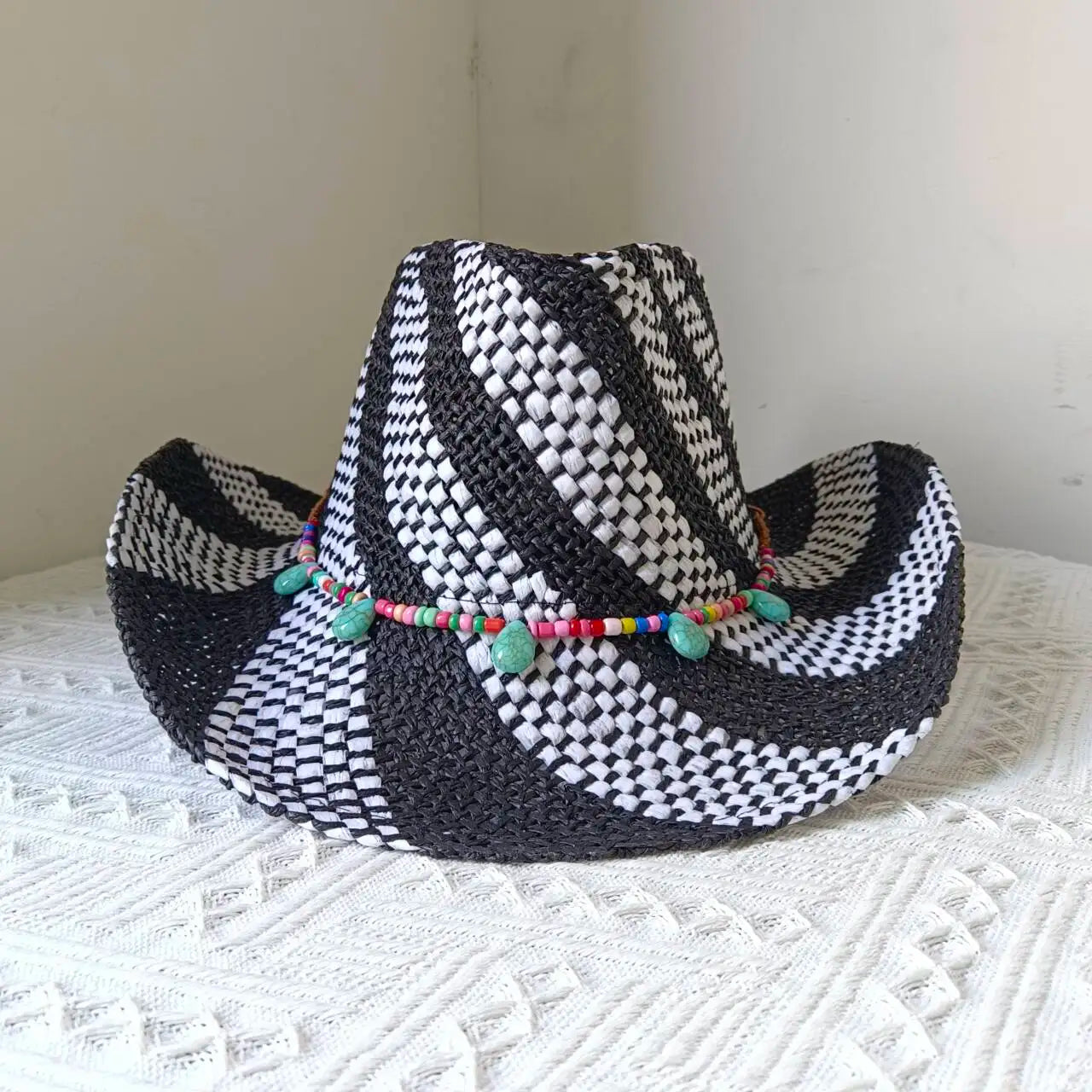 Lake Blue Cowboy Straw Hat 2023 Western Cowboy Sun Hat Spring Knight Hat Unisex Jazz Hat Summer Wide brimmed Hat sombrero hombre