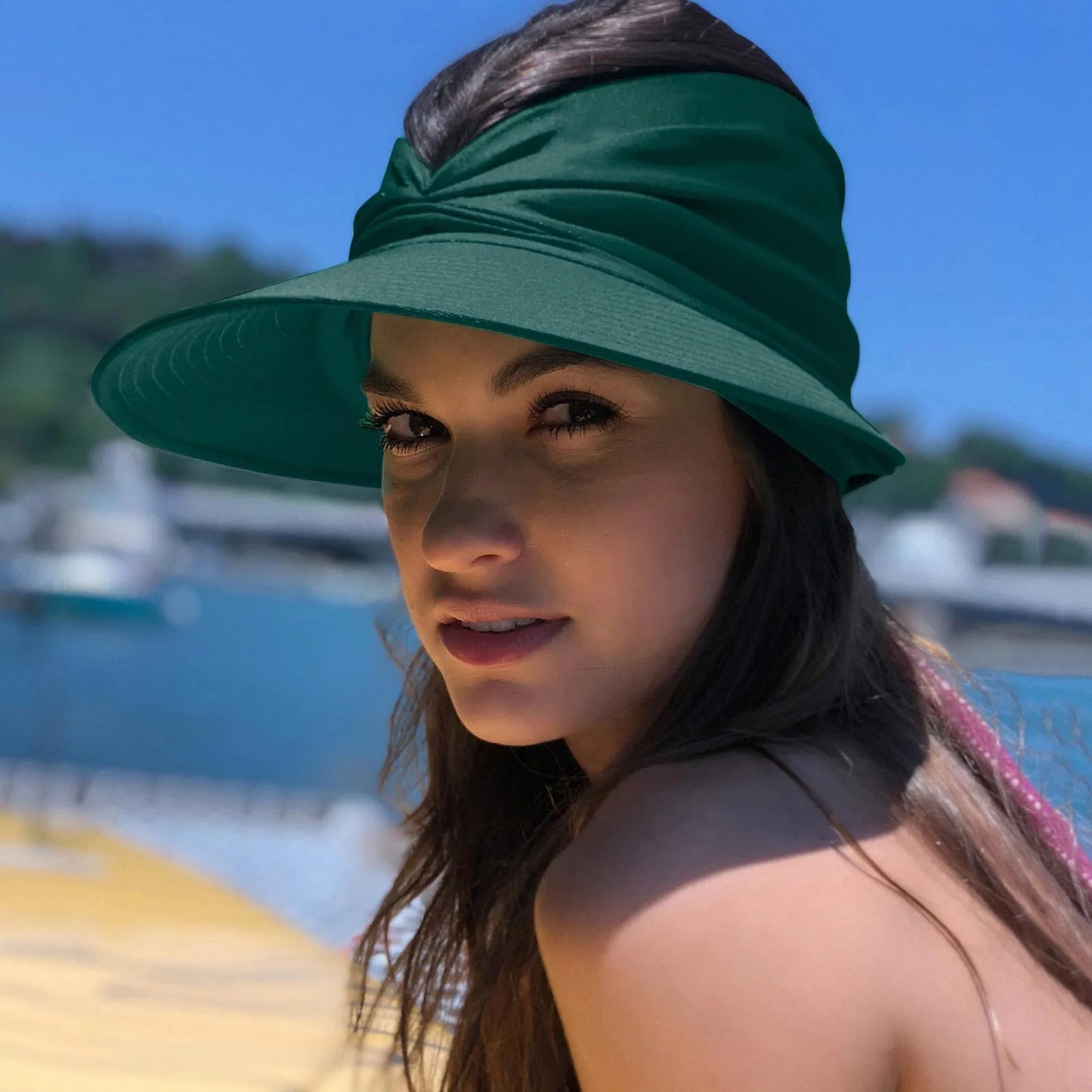 Beach Sun Visor Beach Women Soft Foldable Wide Brim Bucket Caps Pleated Women's Sun Hat Wide Brim Women's Outdoor Sports Hats