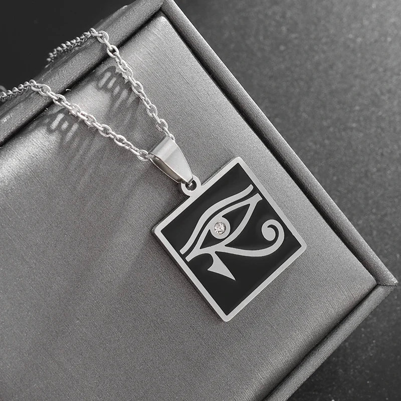 Eye of Horus Necklace Evil Eye Pendant Ancient Egypt Protection Necklace Jewelry Gift Men and Women Spiritual Amulets
