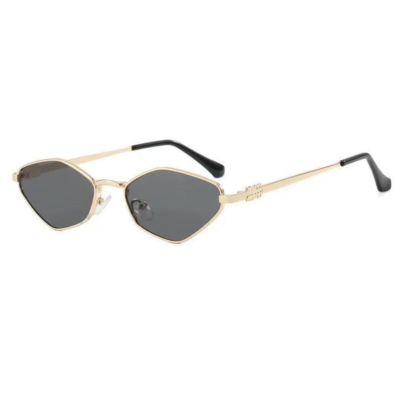 Polygonal Punk Women Sunglasses Men 2024 Fashion Vintage Brand Hexagonal Sun glasses Ladies Shades Unique Metal Frame Eyewear