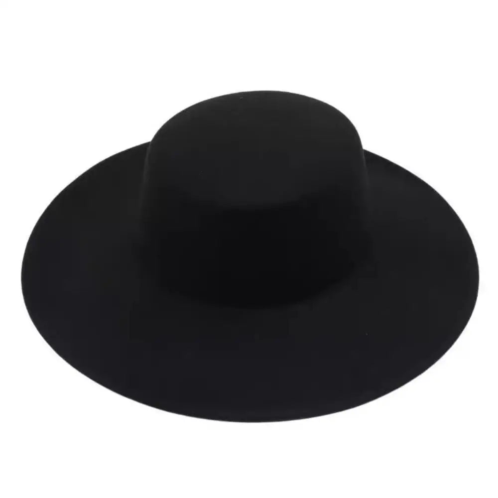 New Elegant Women Flatcap Hepburn Style Retro Wide Brim Felt Hat French Dame Hat Flat-top Cap Women