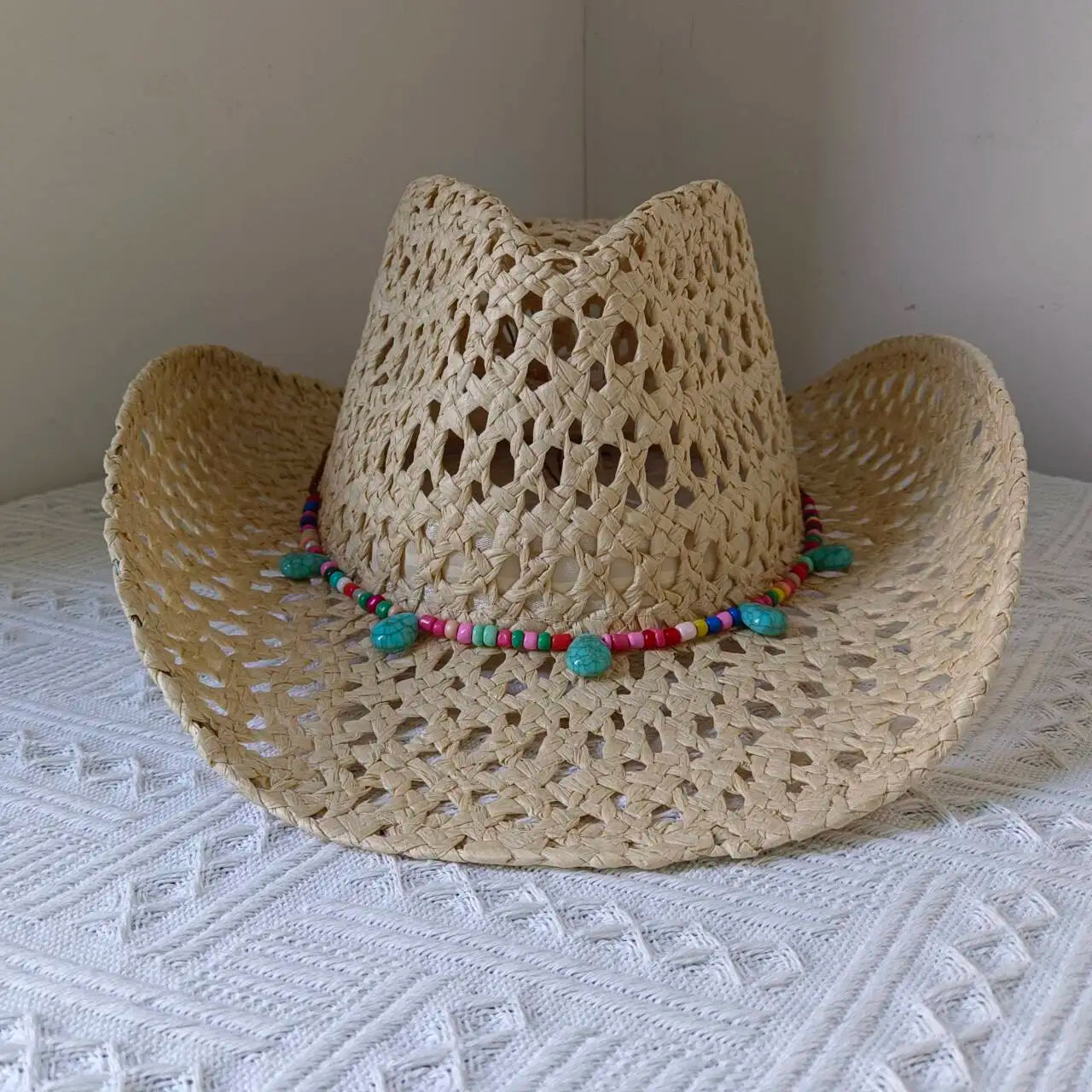 Lake Blue Cowboy Straw Hat 2023 Western Cowboy Sun Hat Spring Knight Hat Unisex Jazz Hat Summer Wide brimmed Hat sombrero hombre