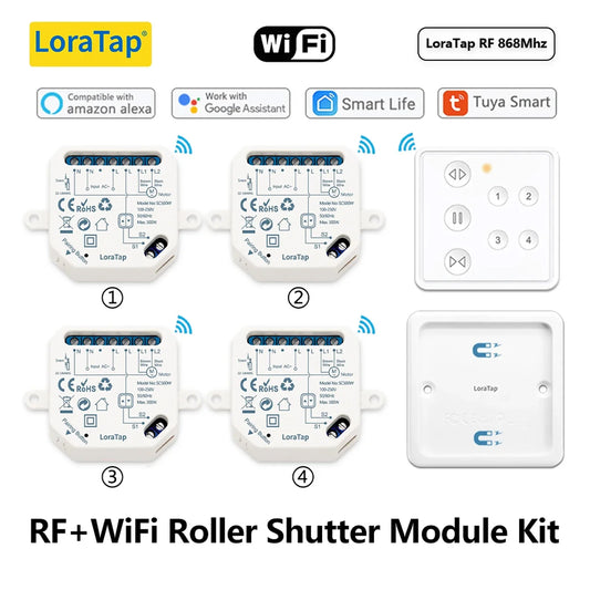 LoraTap RF WiFi Blinds Roller Shutters Curtains Motor Switch Module Remote Control Smart Life Home Automatic Opening Window