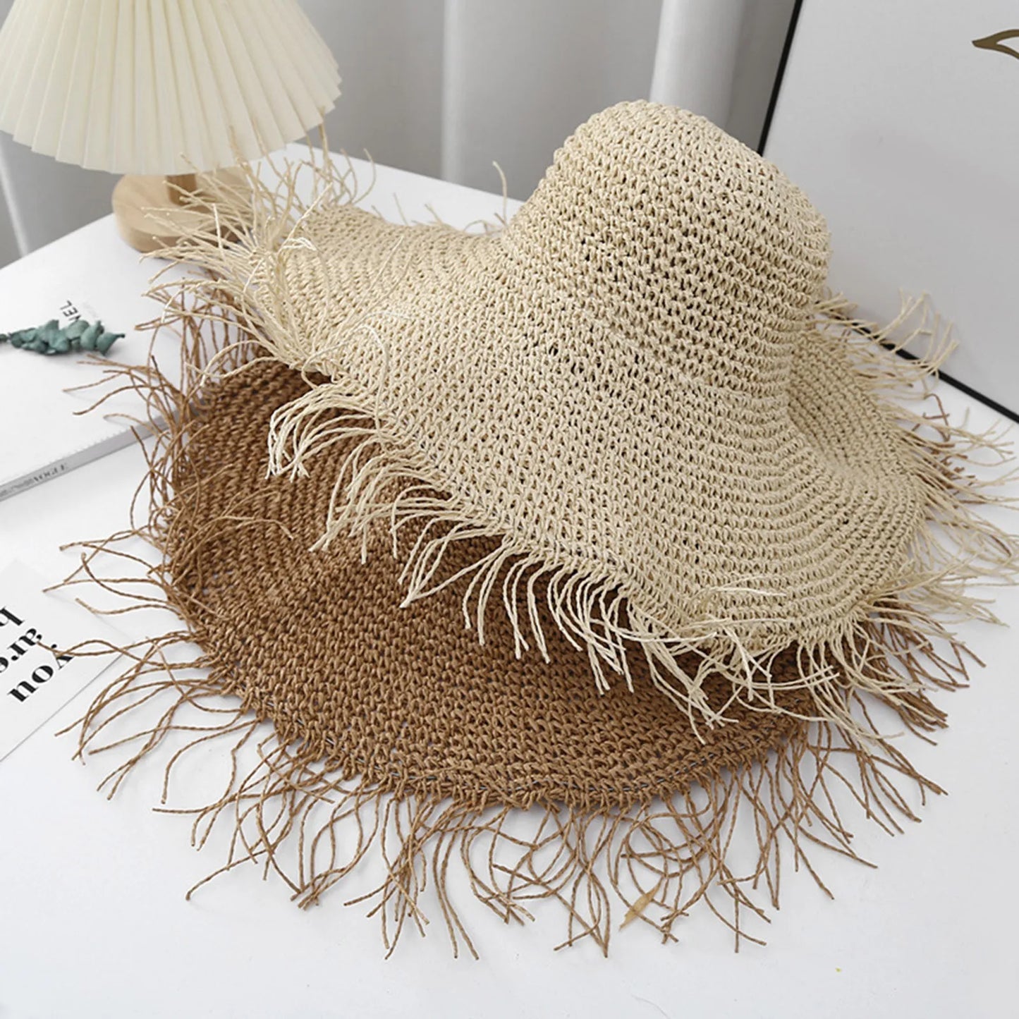 Womens Summer Straw Hats Foldable Sun Visor Hat Wide Large Brim Beach Hats Sunbonnet Fashion Travel Holiday UV Protection Cap