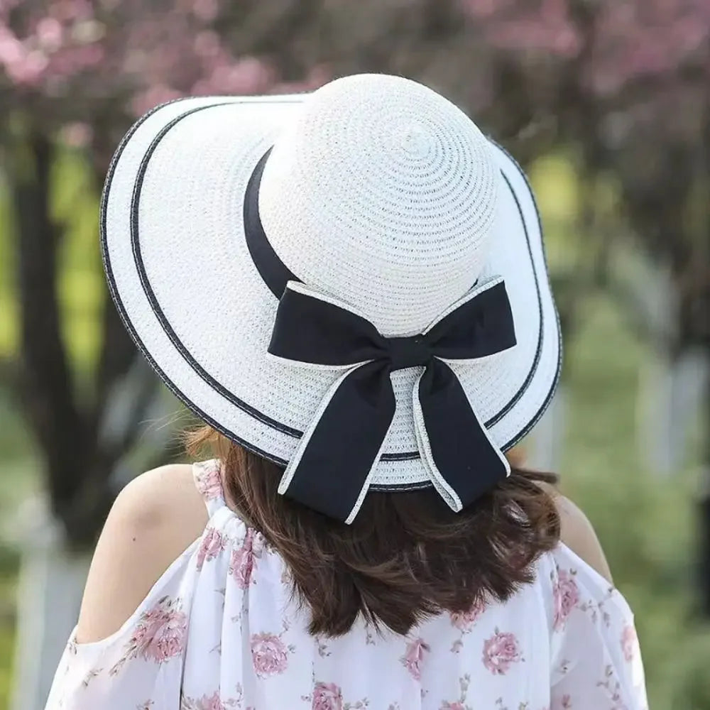 Lady Straw Hat Summer Women Anti-UV Women Beach Hat Wide Brim Cap Sunshade Lady Straw Hat Fishing Outdoor Wide Brim Cap