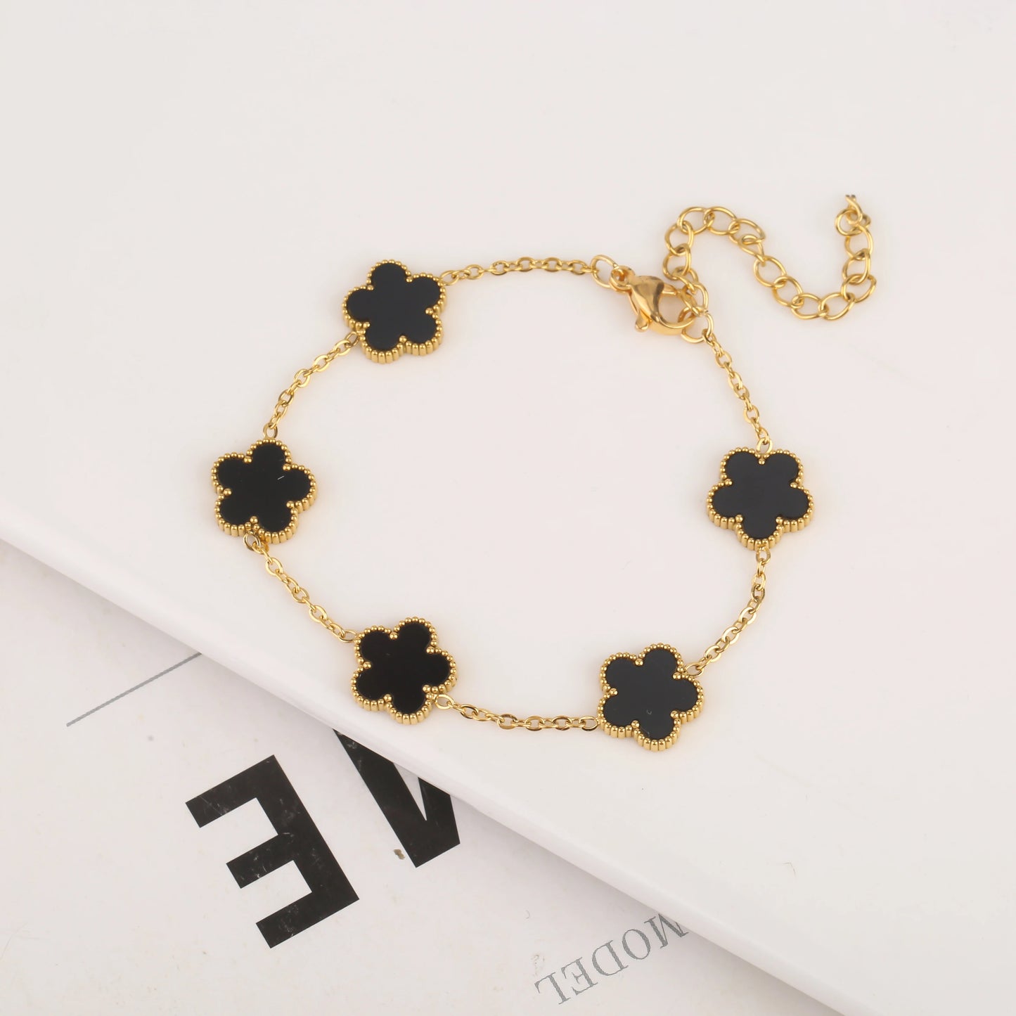 New Design Of Tassel Earrings Plum Blossom Plant Jewelry Set For Women Asymmetrical Stainless Steel Non Fading Clover